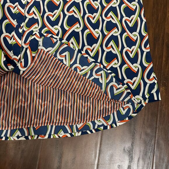 CAbi Blue and Cream Patterned Mini Dress - Picture 6 of 11